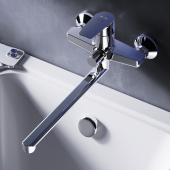 AM.PM Gem Смеситель для ванны и душа с длинным изливом F90A90000 от интернет-магазина Purezza 