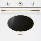 Smeg SF800B духовой шкаф белый, фурнитура позолоченная от интернет-магазина Purezza 