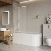 Belbagno LUCE-VF-11 Душевая шторка на ванну, ширина 900 мм, цвет профиля хром, стекло рифленое от интернет-магазина Purezza 
