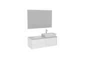 Creavit Flat Тумба с раковиной подвесная, с гранитной столешницей 120х47 FA0120.42.MBY+FA120.00 Белый матовый от интернет-магазина Purezza 