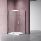 Vincea Dice Душевой уголок с раздвижной дверью, профиль хромированный, прозрачное стекло, длина 1600 мм от интернет-магазина Purezza 