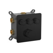 Aquame Встраиваемый смеситель-термостат на 3 источника с регулировкой напора AQM8812MB Матовый черный от интернет-магазина Purezza 