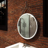 Uperwood Round Зеркало для ванной с подсветкой (80 см, LED подсветка, сенсор, белый ремень) 291020279 от интернет-магазина Purezza 