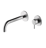 BOSSINI NOBU Внешняя часть однорычажного смесителя для раковины из стены без донного клапана INZ206.075 Матовая нержавеющая сталь от интернет-магазина Purezza 