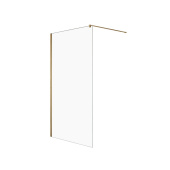 New Trendy VELIO GOLD SATIN Душевая перегородка, длина 1200 мм, профиль брашированное золото, стекло прозрачное, толщина стекла 8 мм от интернет-магазина Purezza 