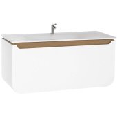 Creavit Pion Тумба с раковиной подвесная 119.5х52.5 PN0120.01.BDM+DP120 Белый/Дуб от интернет-магазина Purezza 