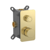 Aquame Встраиваемый смеситель-термостат на 1 источник с регулировкой напора AQM8810BG Брашированное золото от интернет-магазина Purezza 