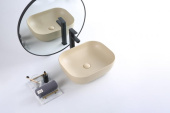 Belbagno BB1302-H316 Раковина накладная керамическая 50x40, цвет бежевый матовый от интернет-магазина Purezza 
