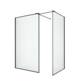 New Trendy NEW MODUS BLACK Душевое ограждение, длина от 1200 до 1700 мм, глубина 90 см, черный матовый профиль, стекло прозрачное, 8 мм толщина стекла, две секции от интернет-магазина Purezza 