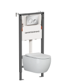 Ceramicanova Инсталляция Balance, с безободковым унитазом Play, сиденье микролифт, клавиша Circle хром CN3001_121001CH от интернет-магазина Purezza 