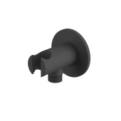 Whitecross Угловой соединительный элемент с держателем лейки Y1015BL Черный матовый от интернет-магазина Purezza 