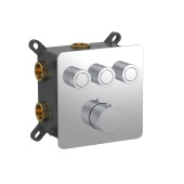 Aquame Встраиваемый смеситель-термостат на 3 источника с регулировкой напора AQM8812CR от интернет-магазина Purezza 