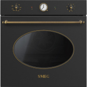 Smeg SFP805AO духовой шкаф с функцией пиролиза, цвет антрацит, фурнитура латунная  от интернет-магазина Purezza 