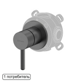 Whitecross Смеситель скрытого монтажа на 1 потребитель Y1241GM Оружейная сталь от интернет-магазина Purezza 