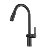 Knotlor Inspiration Смеситель для кухни с индикатором температуры KN-100/BL Матовый черный от интернет-магазина Purezza 