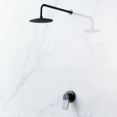 AM.PM X-Joy Набор: смеситель для душа, верхний душ с держателем FB85A2R002 Черный от интернет-магазина Purezza 