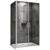 ABBER Sonnenstrand душевой уголок прямоугольный, две распашные двери, профиль хром, стекло прозрачное от интернет-магазина Purezza 