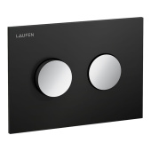 Laufen INEO GROOVE Клавиша смыва, панель: черный матовый, клавиши: хром глянцевый, арт. 9.0011.7.123.000.1 от интернет-магазина Purezza 