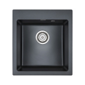 Paulmark ZEMAR Кухонная мойка 46,5х51 см PM104651-BLM Черный металлик от интернет-магазина Purezza 