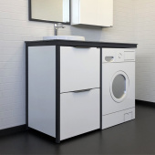 Comforty Лозанна-120 Набор мебели под стиральную машину с графитовой столешницей с раковиной Art Inside 120х55 00-00014813CF Белый от интернет-магазина Purezza 