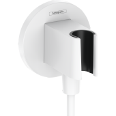 Hansgrohe FixFit S Шланговое подсоединение с держателем ручного душа, цвет: белый матовый, арт 26888700 от интернет-магазина Purezza 