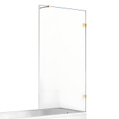 New Trendy AVEXA GOLD SHINE Шторка стеклянная на ванну, профиль золотой, стекло прозрачное, одна секция от интернет-магазина Purezza 