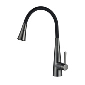 Rose Смеситель для кухни с гибким изливом R213T Оружейная сталь от интернет-магазина Purezza 