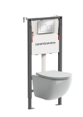 Ceramicanova Инсталляция Balance, с безободковым унитазом Forma, сиденье микролифт, клавиша Square хром CN3009_121002CH от интернет-магазина Purezza 
