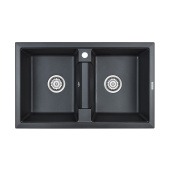 Paulmark ZWILLING Кухонная мойка 81х50 см PM238150-BLM Черный металлик от интернет-магазина Purezza 