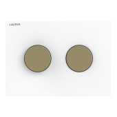 Laufen INEO GROOVE Клавиша смыва, панель: белый глянцевый, клавиши: PVD золото глянцевое, арт. 9.0011.7.198.000.1 от интернет-магазина Purezza 