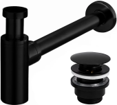 Rea Сифон и донный клапан для раковины REA-A5215 Черный от интернет-магазина Purezza 