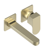 BOSSINI GILLO Внешняя часть однорычажного смесителя для раковины из стены без донного клапана Z00732.043 Сатинированное золото от интернет-магазина Purezza 