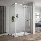 Vincea Slim-U Душевой уголок прямоугольный с одной раздвижной дверью 120х90, хром профиль, прозрачное стекло от интернет-магазина Purezza 