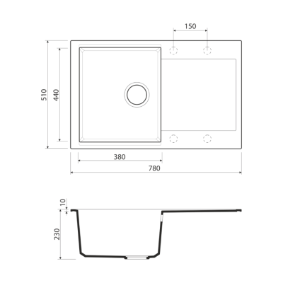Omoikiri Daisen 78-BL Кухонная мойка 78x51 см 4993327 Черный от интернет-магазина Purezza 