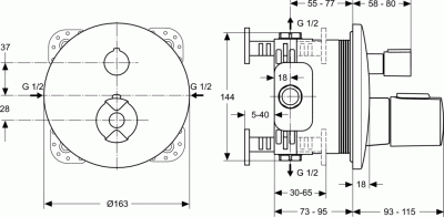 Ideal Standard BD006XC CERATHERM Комплект (A4888AA + A1000NU + B9448AA + B2618AA + B9445AA +B0383MY) от интернет-магазина Purezza 