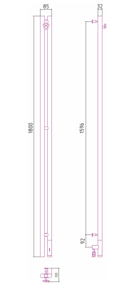 Сунержа Нюанс 3.0 Электрический полотенцесушитель 1800 Матовый черный от интернет-магазина Purezza 