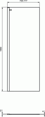 Ideal Standard CONNECT 2 Wetroom panel Фиксированная панель, длина 800 мм, цвет профиля серебристый, стекло прозрачное от интернет-магазина Purezza 