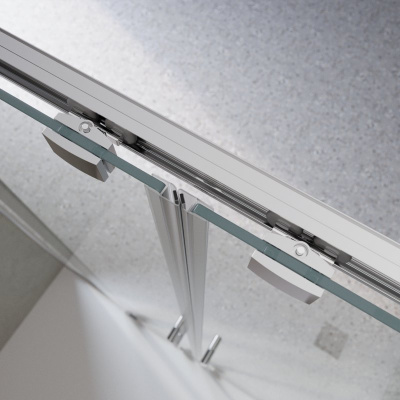 Belbagno LUCE-BF-2 душевая дверь в нишу, ширина 140/150/160 см, цвет профиля хром, прозрачное стекло от интернет-магазина Purezza 