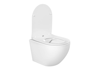 Aquatek ЕВРОПА Унитаз подвесной безободковый с сиденьем Soft Close, белый матовый, AQ1901-MW  от интернет-магазина Purezza 