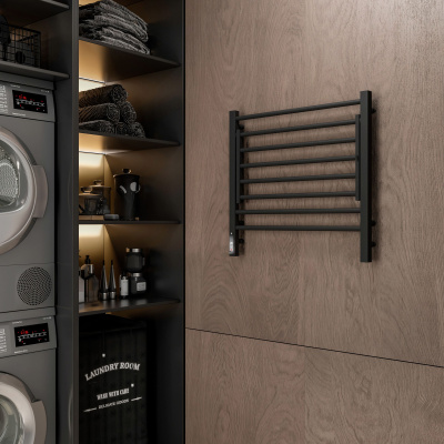 Terminus Горизонт П8 Электрический полотенцесушитель 600х600 4670078543523 Черный муар от интернет-магазина Purezza 