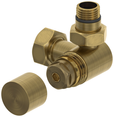 Сунержа Вентиль 3D правый (под шестигранник) G 1/2" НР х G 3/4" НГ 051-1407-1234 Состаренная латунь от интернет-магазина Purezza 