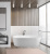 Belbagno Овальная акриловая ванна в комплекте со сливом-переливом 170x79x59 BB411-1700-800-MATT Белый матовый от интернет-магазина Purezza 