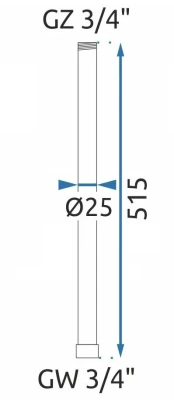 Rea Удлинитель душевой стойки 50 см REA-K0880 Матовый черный от интернет-магазина Purezza 