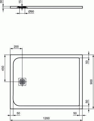 Ideal Standard ULTRAFLAT S Прямоугольный мраморный душевой поддон Белый от интернет-магазина Purezza 