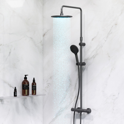 AM.PM Like Душевая система c термостатом F0780422 Черный от интернет-магазина Purezza 