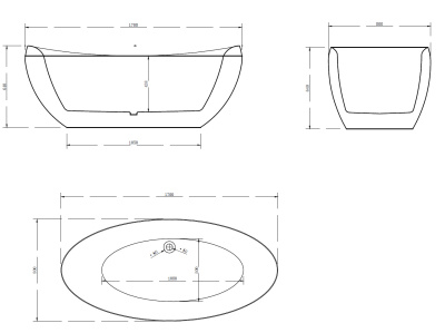 ABBER Акриловая ванна 170x80x64 AB9236 от интернет-магазина Purezza 