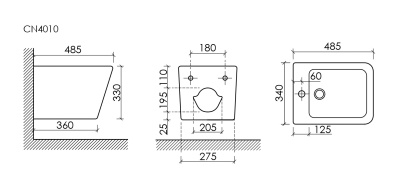 Ceramicanova Union Подвесное биде CN4010 Белый от интернет-магазина Purezza 