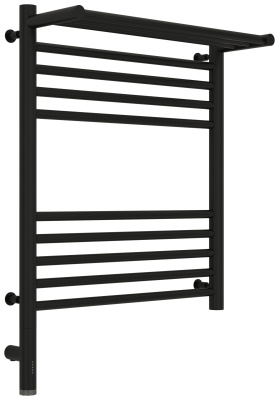 Сунержа Богема с полкой 3.0 Электрический полотенцесушитель 600х500 Матовый черный от интернет-магазина Purezza 