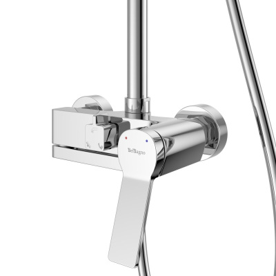 Belbagno ALBANO Душевая стойка со смесителем и изливом, верхним и ручным душем ALBANO-VSCM-CRM от интернет-магазина Purezza 