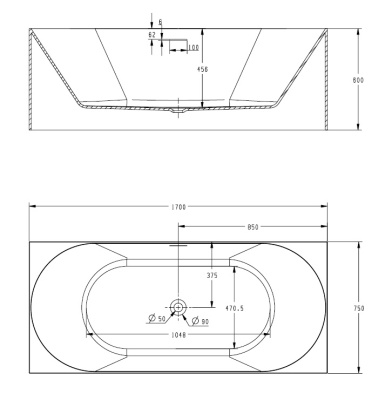 ABBER Акриловая ванна 170x75x60 AB9281 от интернет-магазина Purezza 
